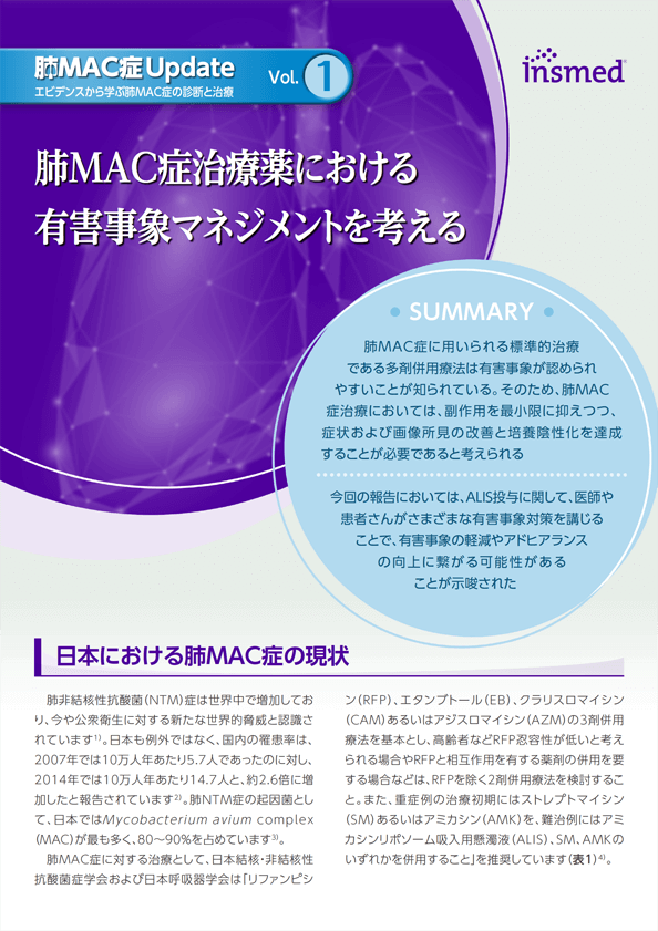 Vol.1　肺MAC症治療薬における有害事象マネジメントを考える